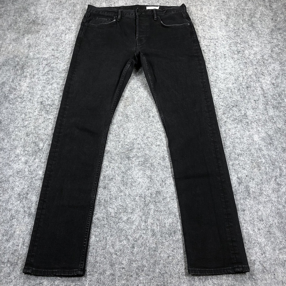 AllSaints Cigarette Jeans Mens 32x31 Black Charcoal Skinny Stretch Denim